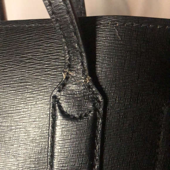 KATE SPADE MYA black 100% Cow Leather Reversible black/animal print tote bag. - Picture 6 of 16